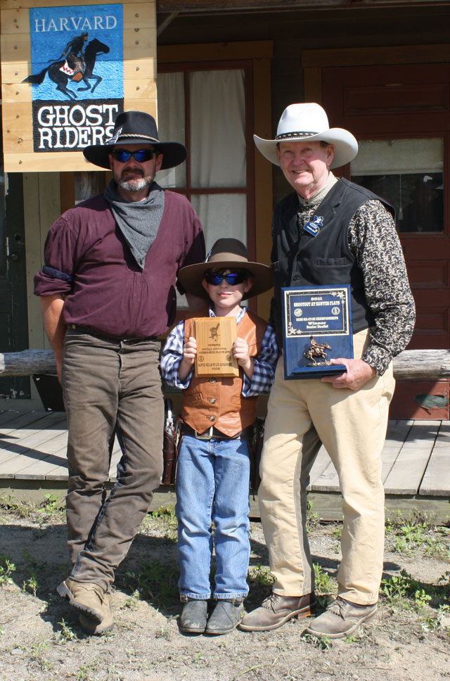 Three generations of one family shooting ... Peddler Jack, Splinter Jack and Tommy Three Spurs.