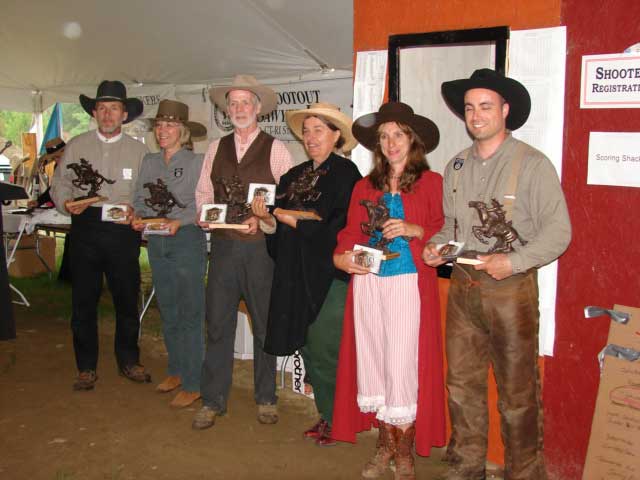 L-R:  Brett Cantrell, Wild Sage, Eastern Tenderfoot, Avocontessa, Appaloosa Amy, James Samuel Pike.