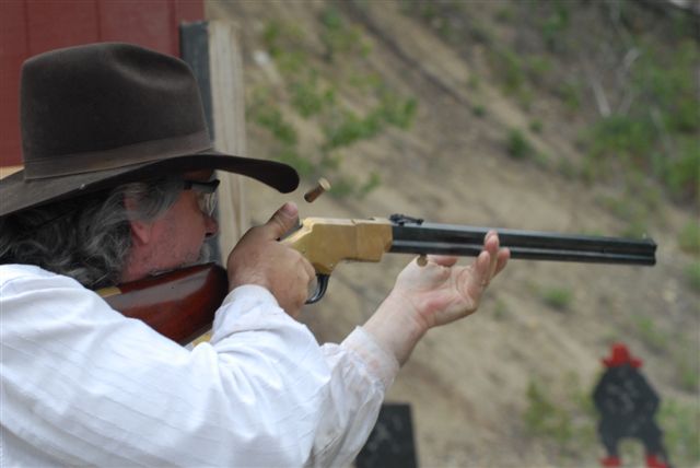 Boston Jack with his Henry rifle.